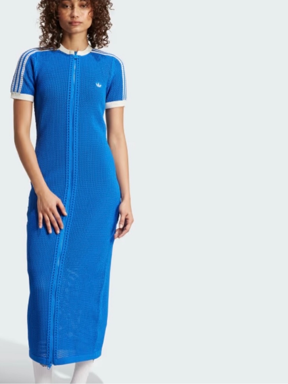 NWT Adidas Blue Crochet Maxi Dress S - Picture 7 of 8